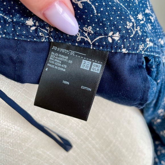 Uniqlo x Ines de la Fressange IDLF Floral Skirt Blue Size 4 - Picture 5 of 6